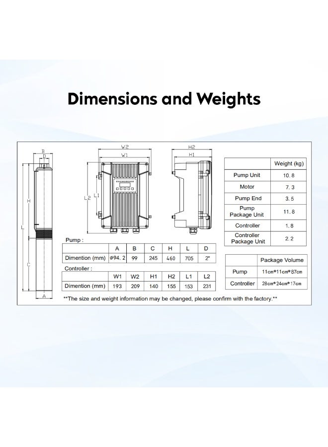 Maxima Solar Water Pump SPW6-8P-X-3K AC/DC High Efficiency Solar Pump for Agriculture, Irrigation & Water Supply - Image 3